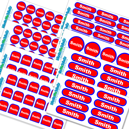  melu kids® Name Stickers Set Kids for Objects (100