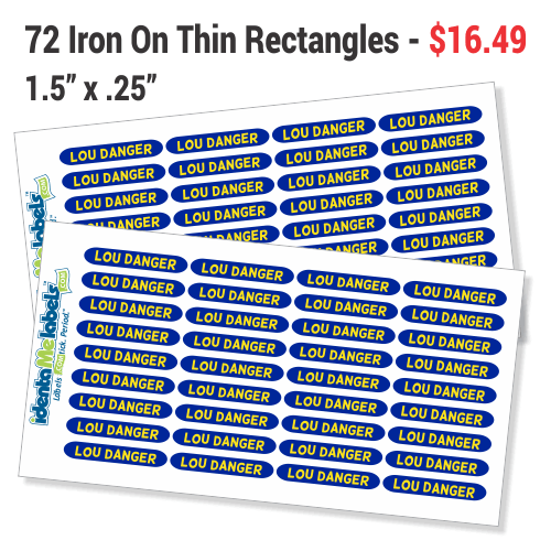 Custom Rectangle Stickers  Iron On Name Labels for Clothing