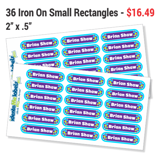 Slim Rectangle Room Number Iron-On Clothing Labels