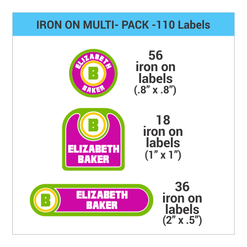 Elephant Iron-On Clothing Labels Pack