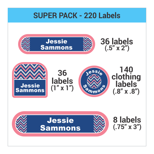 Crystal Prism Camp Clothing Labels Pack